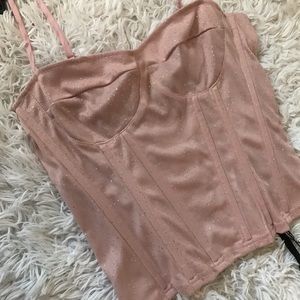 PRETTYLITTLETHING Pink Sparkly Corset